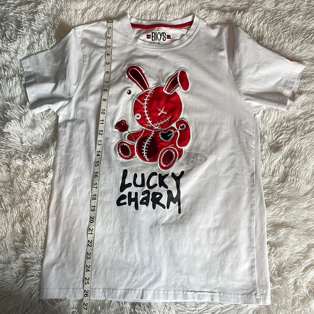 BKYS - Black Keys Lucky Charm Tee Patch White Red Size S - Picture 7 of 7